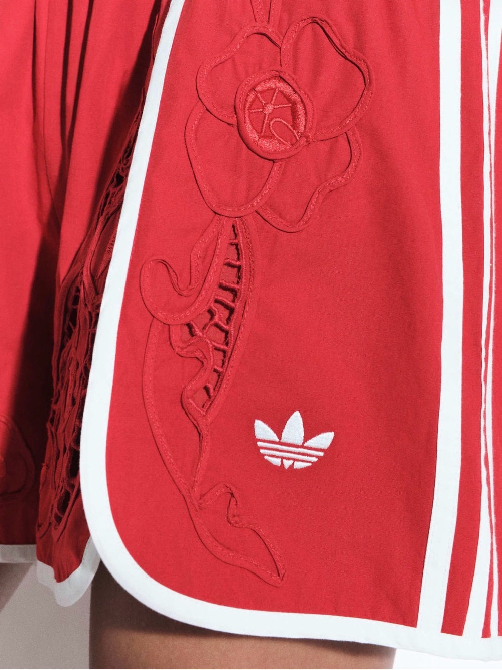 adidas Originals × ASOS cutwork sprinter shorts in red - Picture 4 of 8